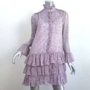 NEW Zadig & Voltaire Raspail Crinkle Floral Lace Trim Mini Dress M Retail $598